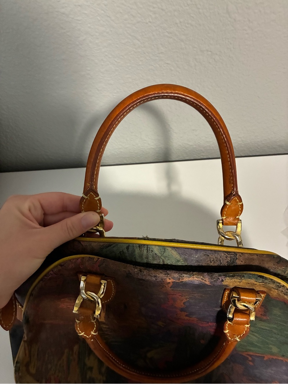 Van Gogh Leather-Trim Multicolor Satchel - Picture 4 of 11